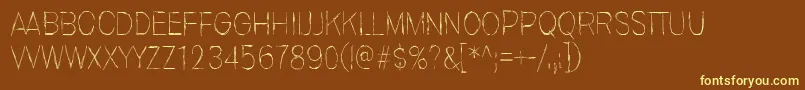InvisiblerrorEdge-Schriftart – Gelbe Schriften auf braunem Hintergrund