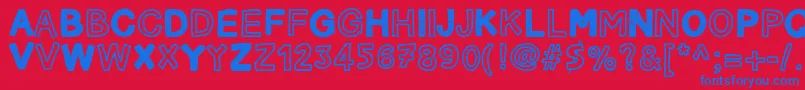 CarnetDeVoyage Font – Blue Fonts on Red Background