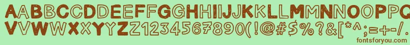 CarnetDeVoyage Font – Brown Fonts on Green Background