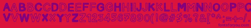 CarnetDeVoyage Font – Purple Fonts on Red Background