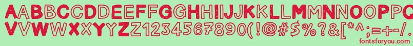 CarnetDeVoyage Font – Red Fonts on Green Background