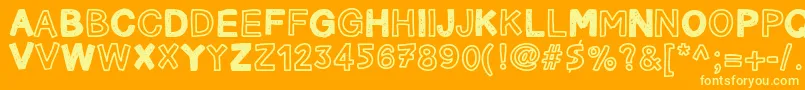 CarnetDeVoyage Font – Yellow Fonts on Orange Background