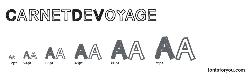 Größen der Schriftart CarnetDeVoyage