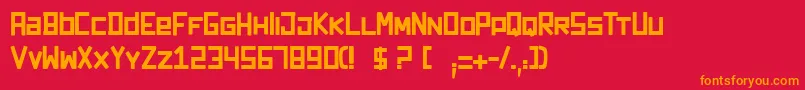 フォントDarkforest – 赤い背景にオレンジの文字