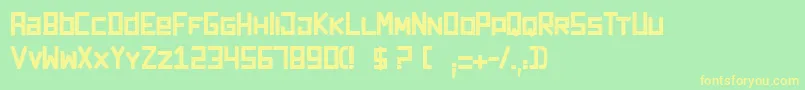フォントDarkforest – 黄色の文字が緑の背景にあります