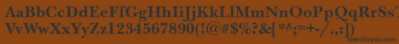 NewbaskervilleettBold-Schriftart – Schwarze Schriften auf braunem Hintergrund