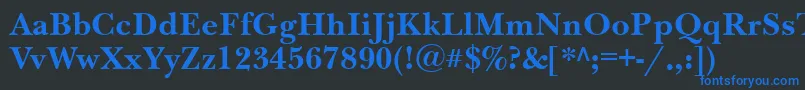 NewbaskervilleettBold Font – Blue Fonts on Black Background