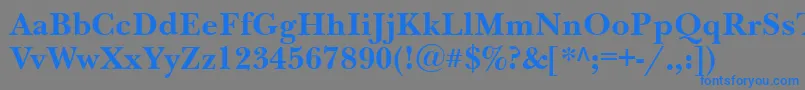 NewbaskervilleettBold-Schriftart – Blaue Schriften auf grauem Hintergrund