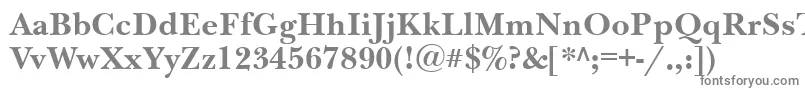 NewbaskervilleettBold-fontti – harmaat kirjasimet valkoisella taustalla