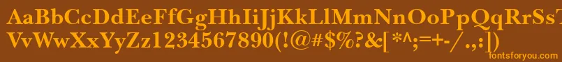 NewbaskervilleettBold Font – Orange Fonts on Brown Background