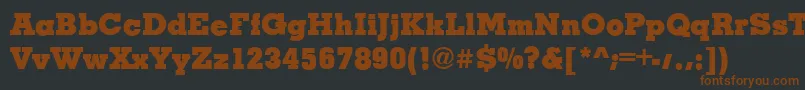 Шрифт MissouriBoldRegular – коричневые шрифты на чёрном фоне