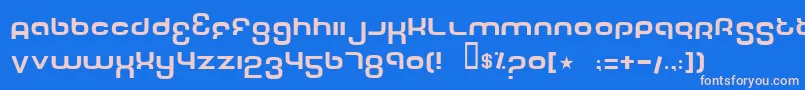 フォントTechFont – ピンクの文字、青い背景