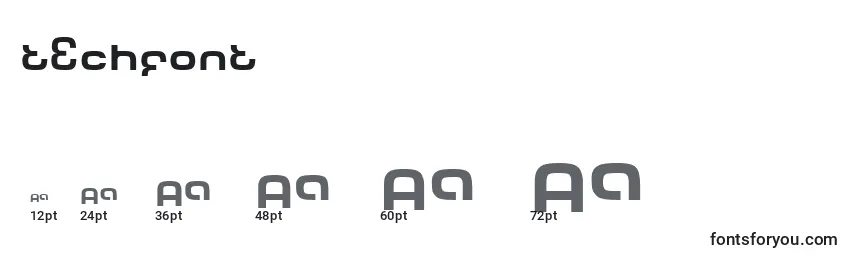 TechFont Font Sizes