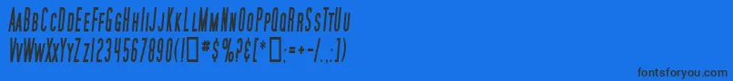 SfMoviePosterCondensedBoldItalic Font – Black Fonts on Blue Background