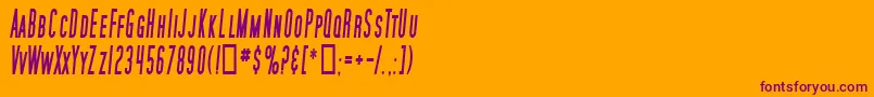 SfMoviePosterCondensedBoldItalic-Schriftart – Violette Schriften auf orangefarbenem Hintergrund