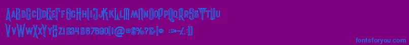 Evolveinline Font – Blue Fonts on Purple Background