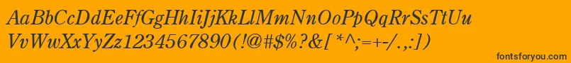 CenturyRetrospectiveLightSsiLightItalic Font – Black Fonts on Orange Background