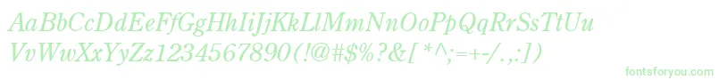 CenturyRetrospectiveLightSsiLightItalic Font – Green Fonts on White Background