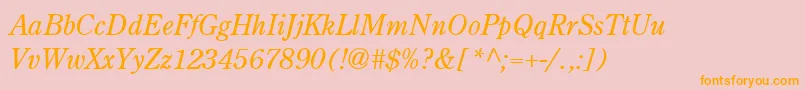 CenturyRetrospectiveLightSsiLightItalic Font – Orange Fonts on Pink Background