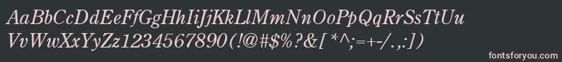 CenturyRetrospectiveLightSsiLightItalic Font – Pink Fonts on Black Background