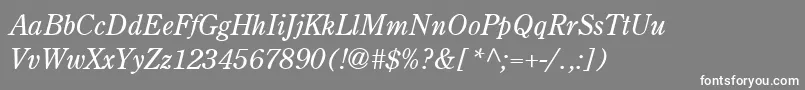 CenturyRetrospectiveLightSsiLightItalic Font – White Fonts on Gray Background
