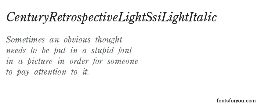 Review of the CenturyRetrospectiveLightSsiLightItalic Font