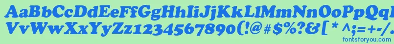 AgcrowncItalic Font – Blue Fonts on Green Background