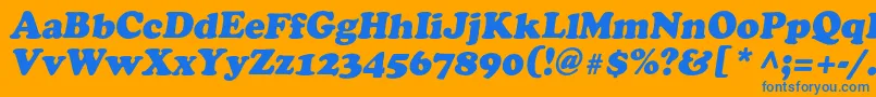 AgcrowncItalic Font – Blue Fonts on Orange Background