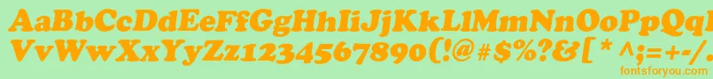 AgcrowncItalic Font – Orange Fonts on Green Background