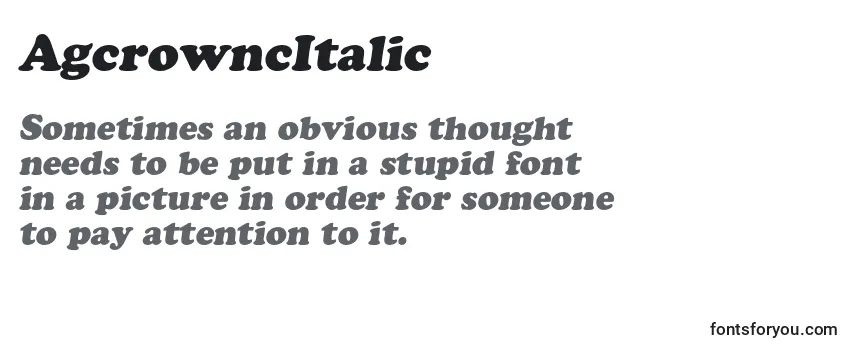 AgcrowncItalic Font