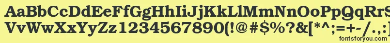 BookmancDemi Font – Black Fonts on Yellow Background