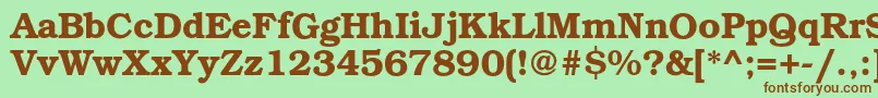 BookmancDemi Font – Brown Fonts on Green Background