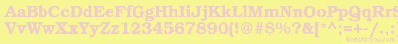 BookmancDemi Font – Pink Fonts on Yellow Background