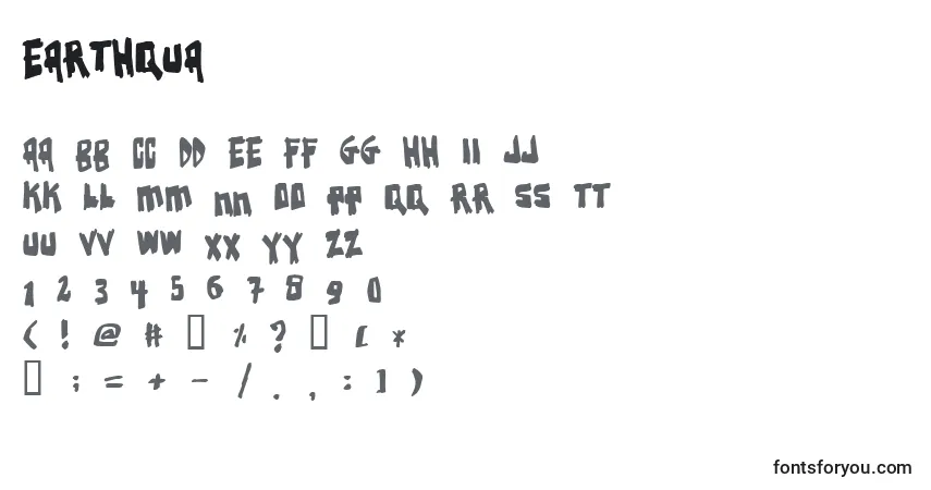 Czcionka Earthqua – alfabet, cyfry, specjalne znaki