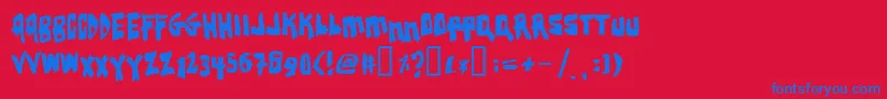 Earthqua Font – Blue Fonts on Red Background