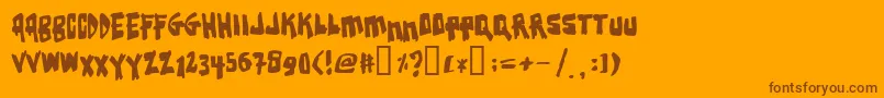 Earthqua Font – Brown Fonts on Orange Background