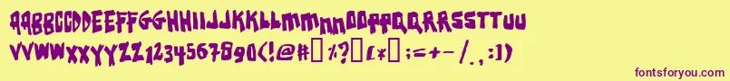 Earthqua-Schriftart – Violette Schriften auf gelbem Hintergrund