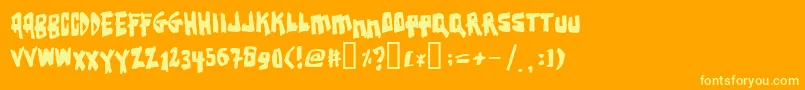 Earthqua Font – Yellow Fonts on Orange Background