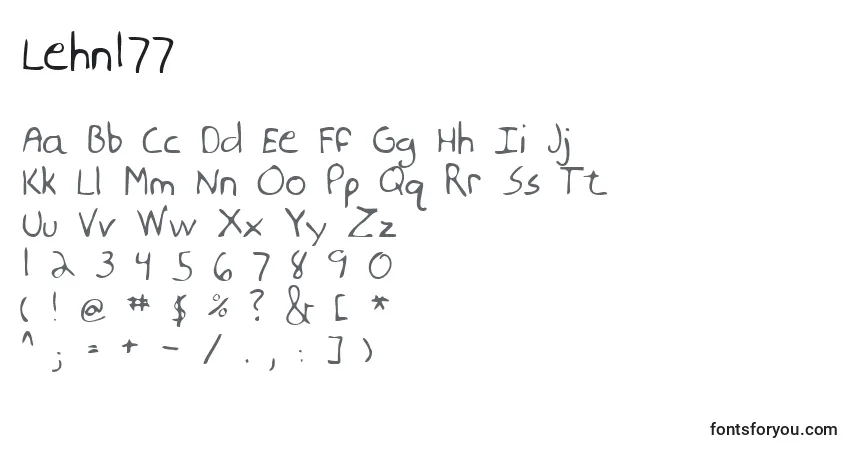 Lehn177フォント–アルファベット、数字、特殊文字