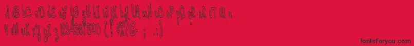 Cerbature Font – Black Fonts on Red Background