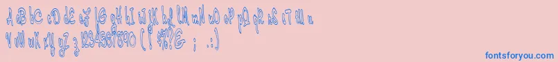 Cerbature Font – Blue Fonts on Pink Background