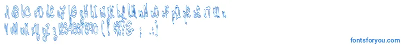 Cerbature-Schriftart – Blaue Schriften