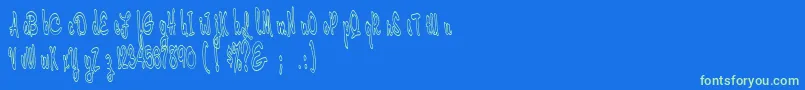 Cerbature Font – Green Fonts on Blue Background