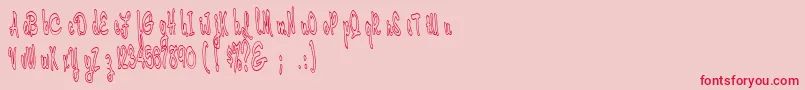 Cerbature Font – Red Fonts on Pink Background