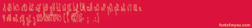 Cerbature Font – Yellow Fonts on Red Background