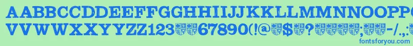 DkSouthwark Font – Blue Fonts on Green Background