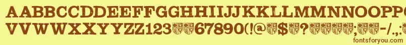 DkSouthwark-fontti – ruskeat fontit keltaisella taustalla