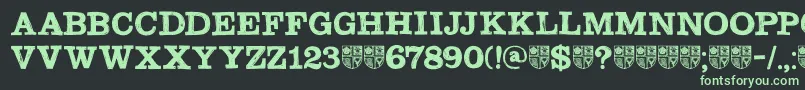 DkSouthwark-fontti – vihreät fontit mustalla taustalla