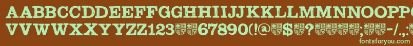 DkSouthwark Font – Green Fonts on Brown Background