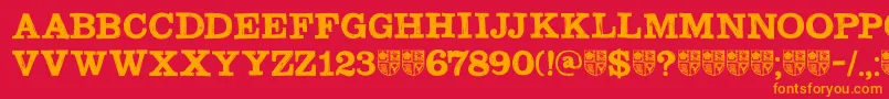 DkSouthwark Font – Orange Fonts on Red Background